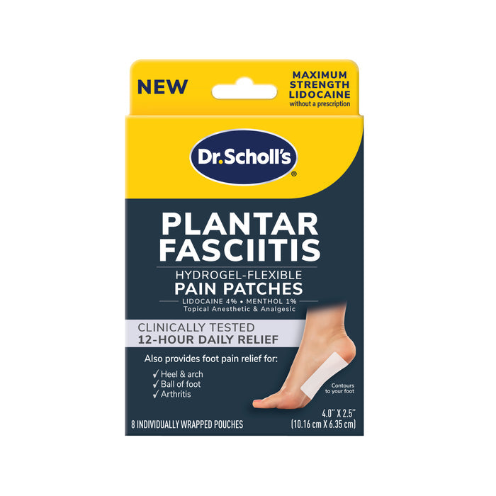 Dr. Scholl's plantar fasciitis hydrogel-flexible pain patch box with 12-hour relief