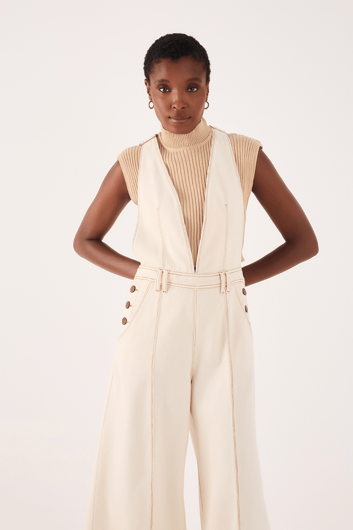 Pleated Button-Front Twill Overall_3