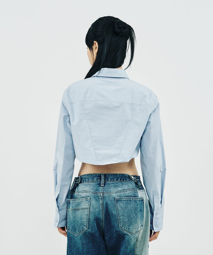 POKET CROP SHIRT_BLACK