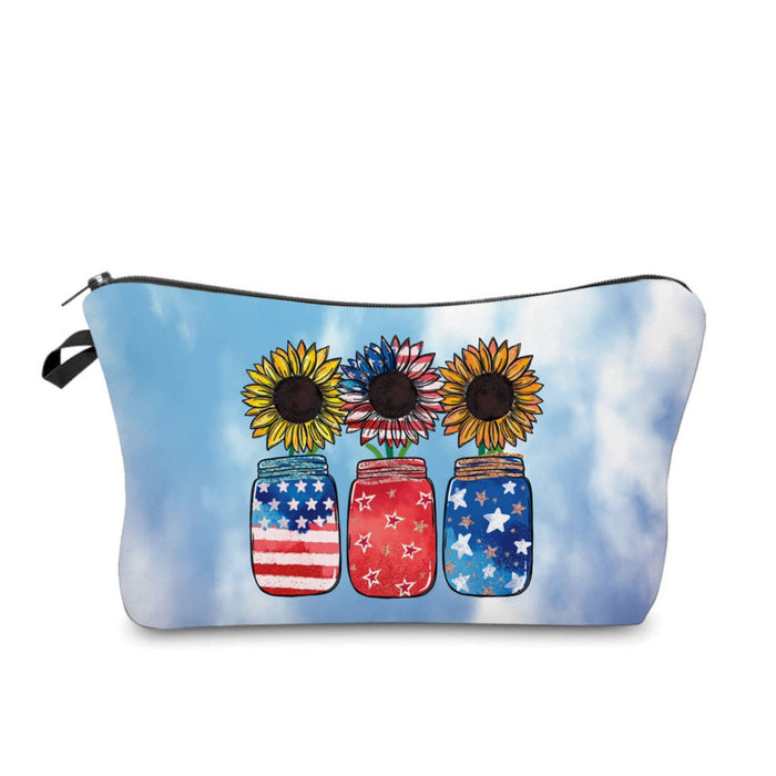 Pouch - Americana, Sunflower Mason Jar