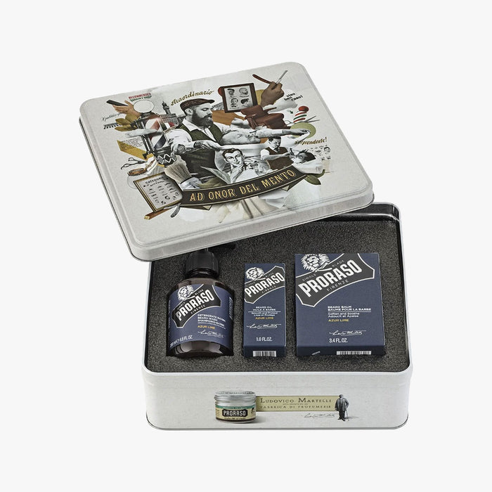 PRORASO BEARD CARE SET AZUR LIME 3-PCS