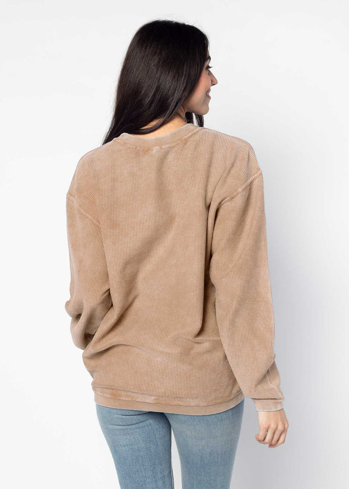 Purdue Boilermakers Women's Clubhouse Original Corded Crew in Latte