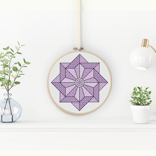 Purple Pinwheel Blackwork Pattern by Peppermint Purple