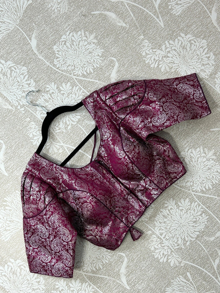 Purple with silver brocade by Kurti Connection USA