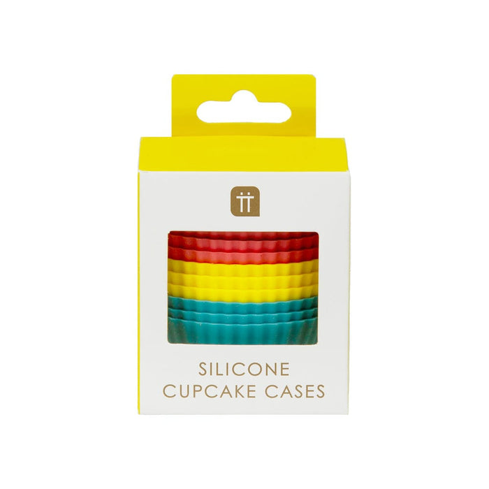 Talking Tables Rainbow Silicone Cupcake Cakes 12 Pack Reusable &Keep