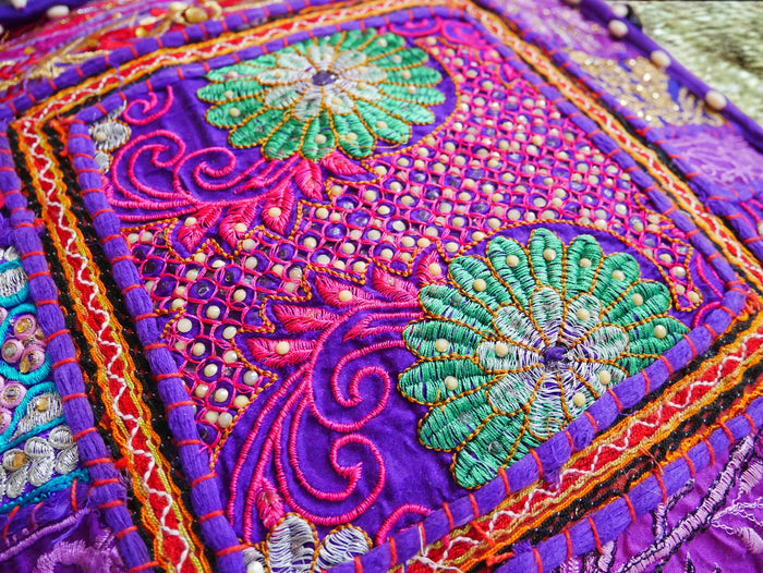 Rajastani floor pillow cover only 16" | meditation cushion - decor pillow for Indian bohemian floor seating