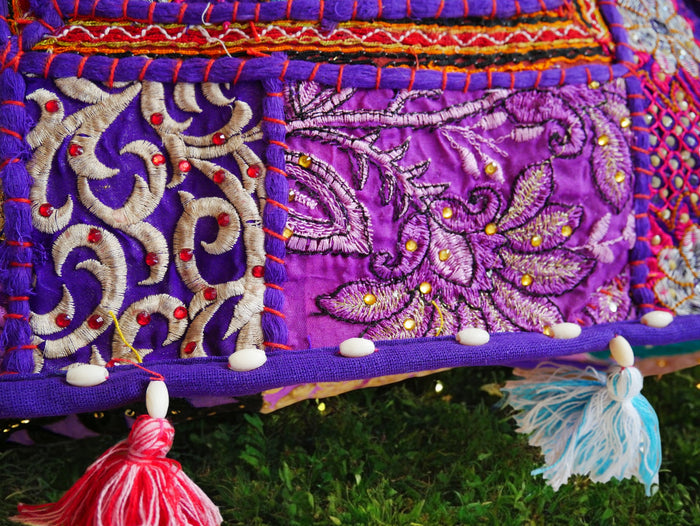 Rajastani floor pillow cover only 16" | meditation cushion - decor pillow for Indian bohemian floor seating