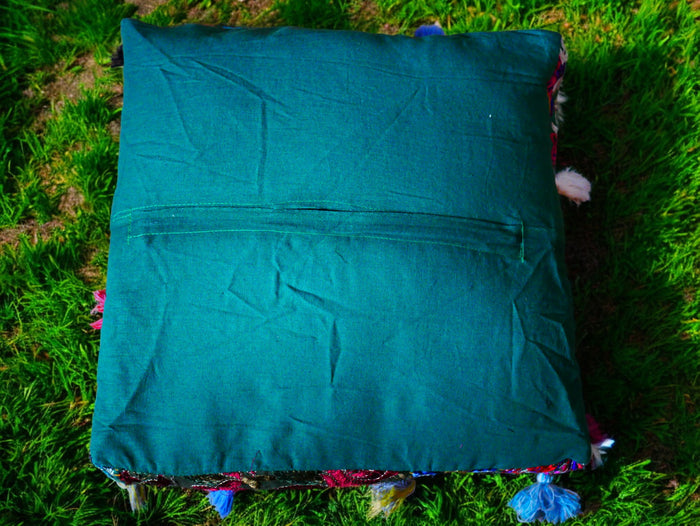 Rajastani floor pillow cover only 16" | meditation cushion - decor pillow for Indian bohemian floor seating