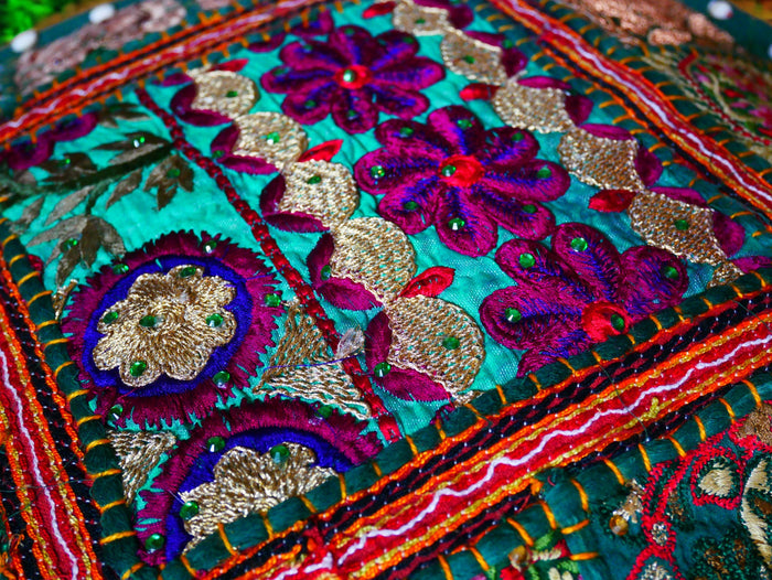 Rajastani floor pillow cover only 16" | meditation cushion - decor pillow for Indian bohemian floor seating