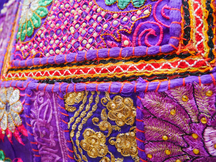 Rajastani floor pillow cover only 16" | meditation cushion - decor pillow for Indian bohemian floor seating
