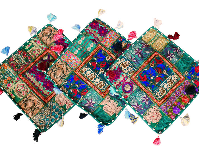 Rajastani floor pillow cover only 16" | meditation cushion - decor pillow for Indian bohemian floor seating