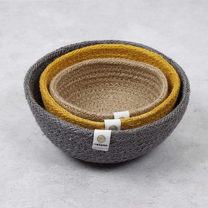 Respiin Jute Mini Bowl Set - Beach
