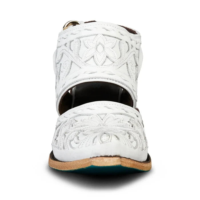 White leather mule sandal by Robin Mule & Matthew White