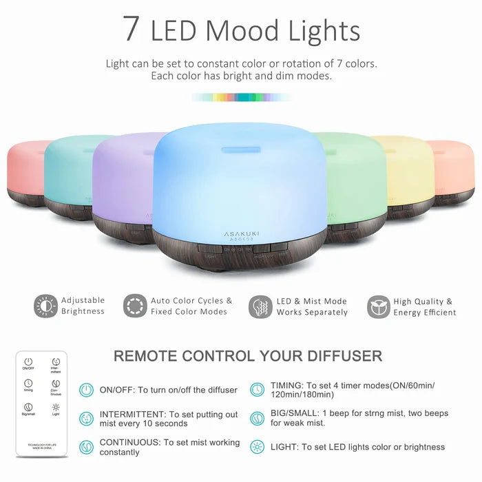 Rock Black Wood Essential Oil Diffuser