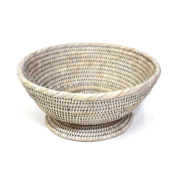 Round Pedestal Basket  - 11x5'H: White