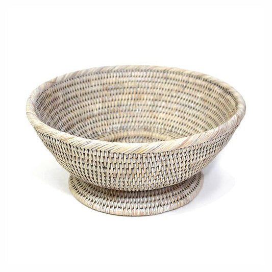 Round Pedestal Basket  - 11x5'H: White