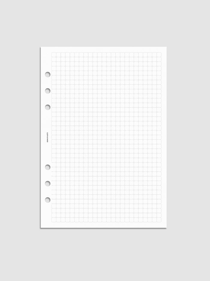 Rounded Graph Planner Insert A5 6-Ring Punch mockup