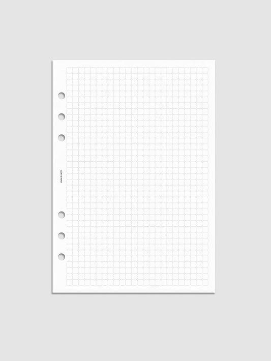 Rounded Graph Planner Insert A5 6-Ring Punch mockup