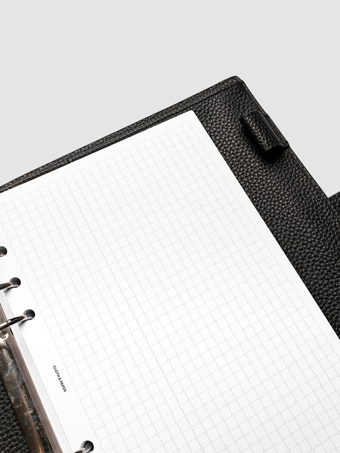 Rounded Graph Planner Insert A5 6-Ring Punch close-up of right page grid layout