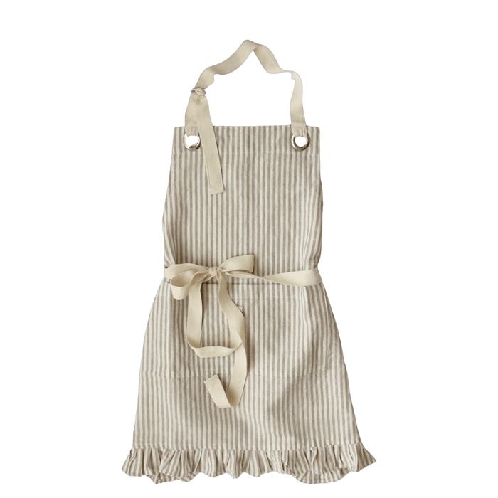 Ruffle Pin Stripe Apron: Blue