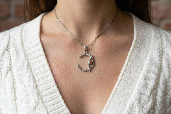 vkngjewelry Pendant Rune Moon Silver Pendant Handmade Viking Crescent