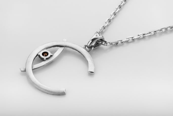 vkngjewelry Pendant Rune Moon Silver Pendant Handmade Viking Crescent