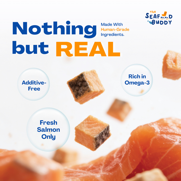 Salmon 0.8cm Bites 135G | Shinier Coat & Healthier Skin | Omega-3 Rich | Cat & Dog