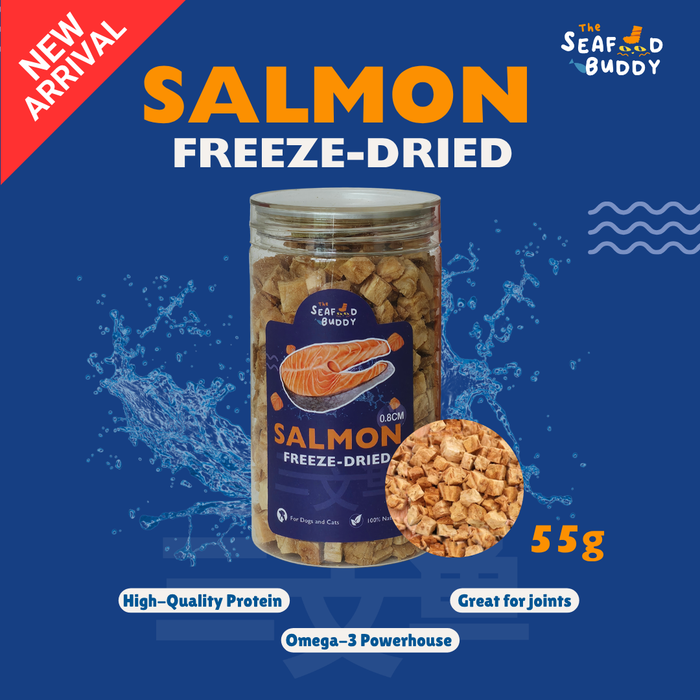 Salmon 0.8cm Bites 135G | Shinier Coat & Healthier Skin | Omega-3 Rich | Cat & Dog