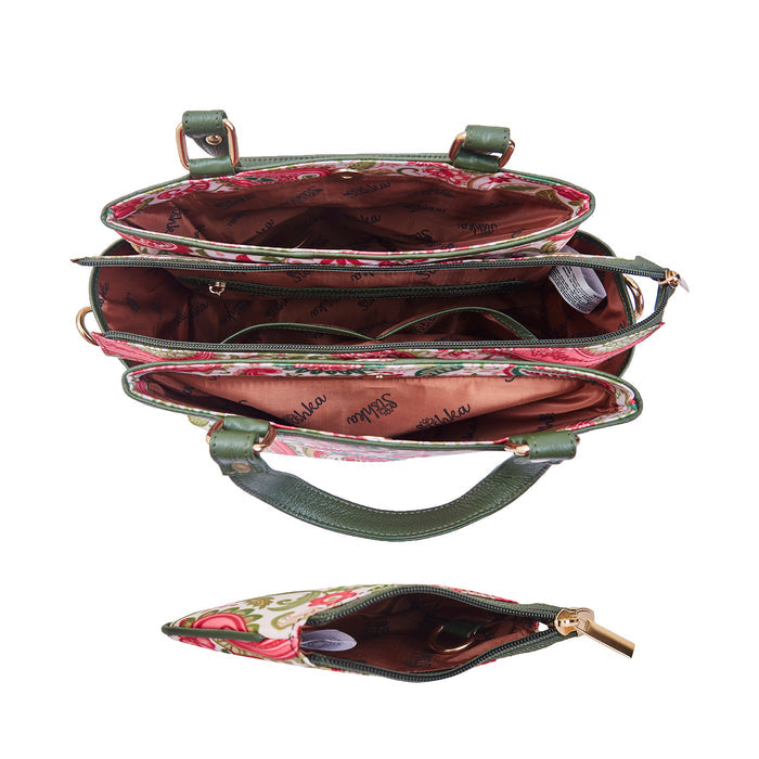 Women's Top Handle Satchel Bag with Coin Pouch Combo for Travel and Daily Use