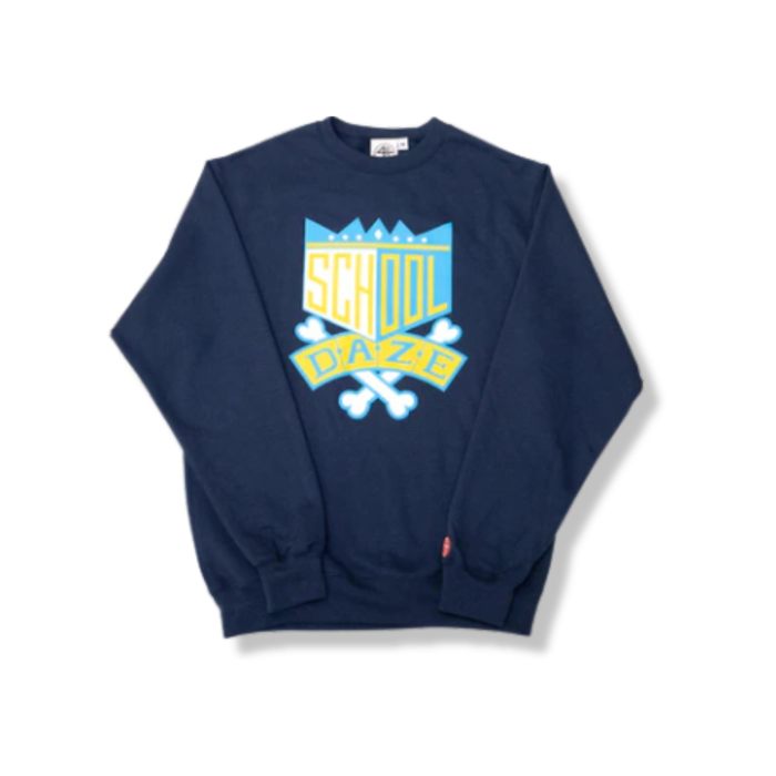 School Daze x HBCU Crew Neck Sweatshirt - Blue/Gold/Light Blue