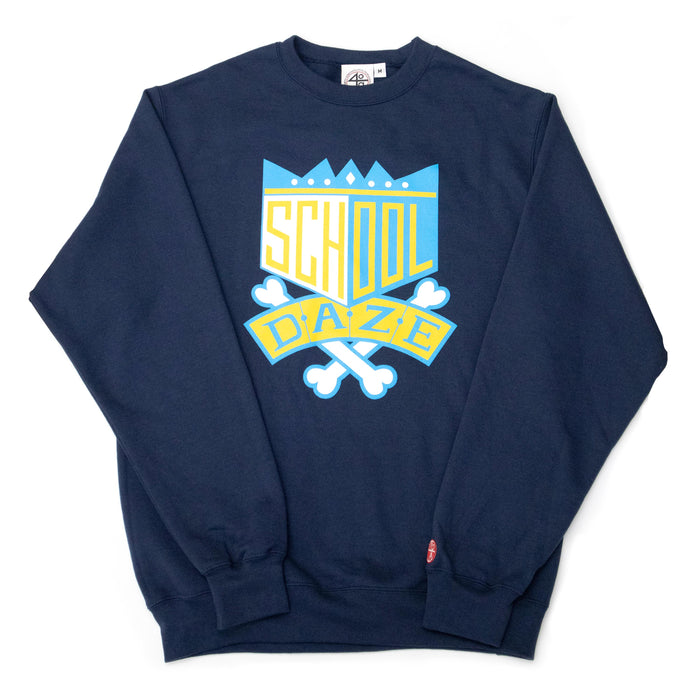 School Daze x HBCU Crew Neck Sweatshirt - Blue/Gold/Light Blue