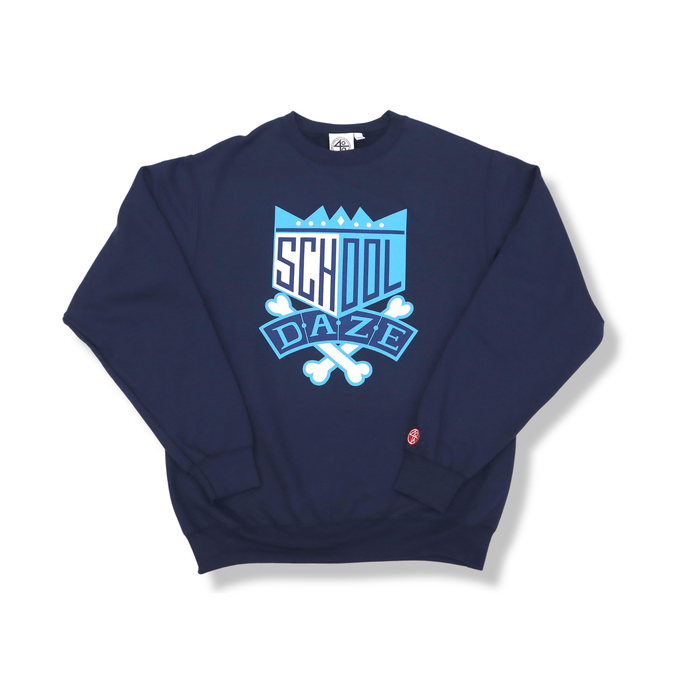 School Daze x HBCU Crew Neck Sweatshirt - Blue/Light Blue