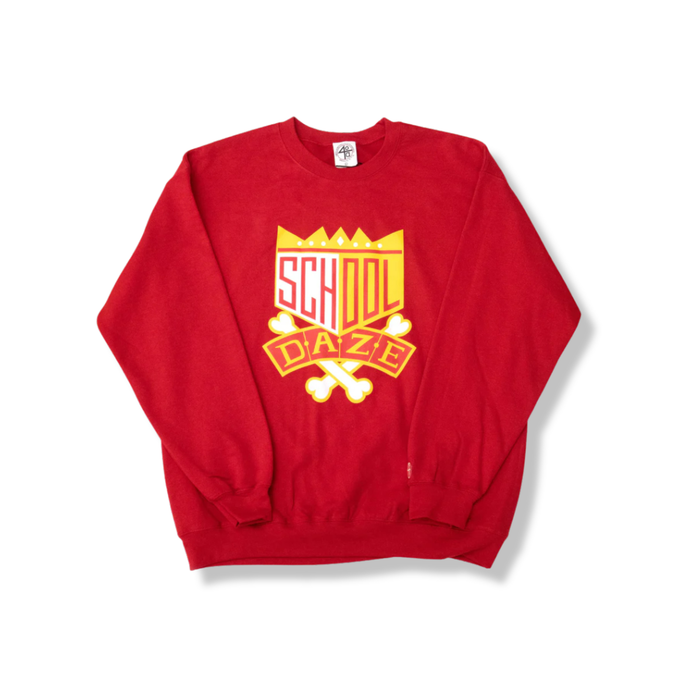 School Daze x HBCU Crew Neck Sweatshirt - Crimson/Gold