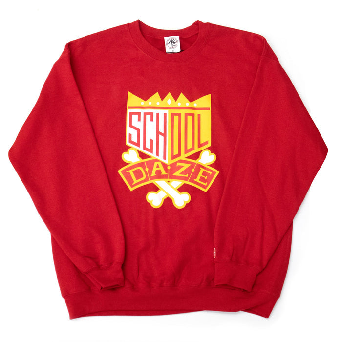 School Daze x HBCU Crew Neck Sweatshirt - Crimson/Gold
