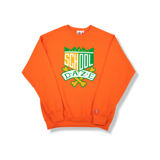 School Daze x HBCU Crew Neck Sweatshirt - Orange/Green