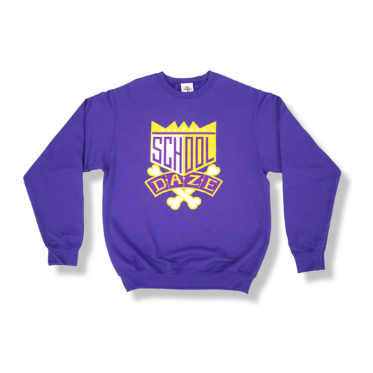 School Daze x HBCU Crew Neck Sweatshirt - Purple/Gold/White