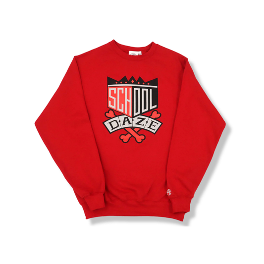 School Daze x HBCU Crew Neck Sweatshirt - Red/Black