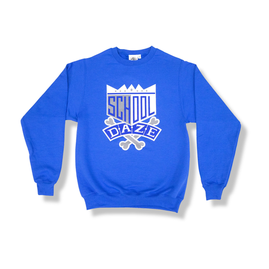 School Daze x HBCU Crew Neck Sweatshirt - Royal/Grey/White
