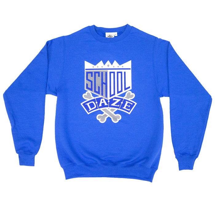 School Daze x HBCU Crew Neck Sweatshirt - Royal/Grey/White