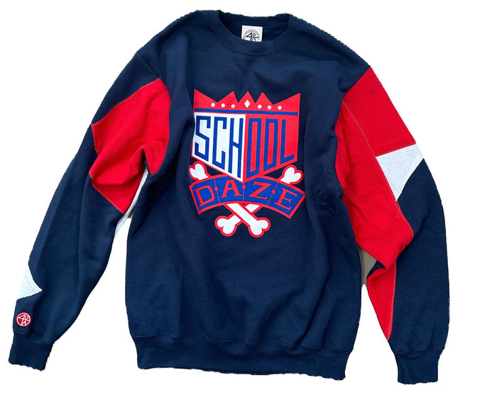School Daze x HBCU Crewneck - 40 Acres x COINTEL  - Navy/Red/White