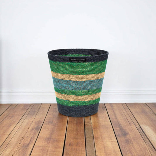 Seagrass Waste Paper Basket in Beryl / Midnight
