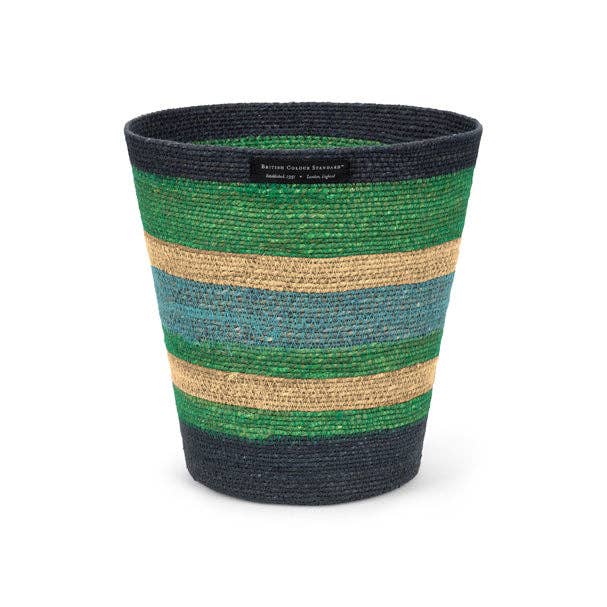 Seagrass Waste Paper Basket in Beryl / Midnight