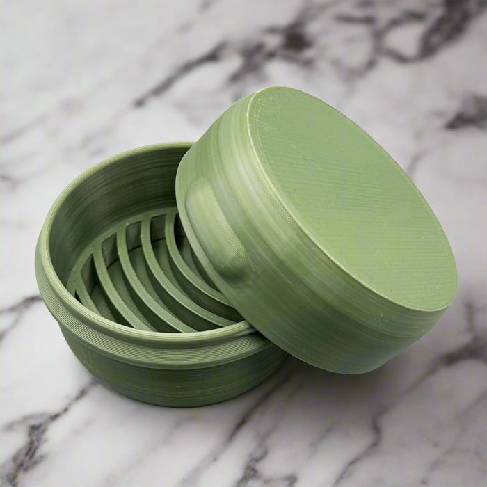 The Rogerie Single Bar Travel Case Round Orchard Leaves