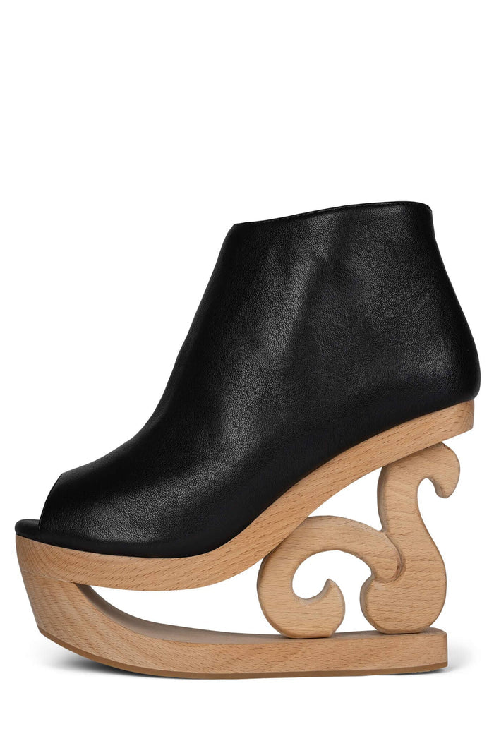 SKATE Jeffrey Campbell Wooden Wedge Platforms Black