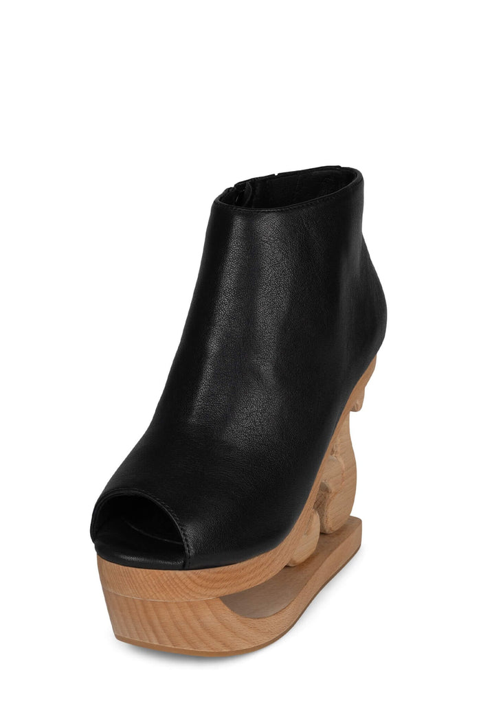 SKATE Jeffrey Campbell Wooden Wedge Platforms Black