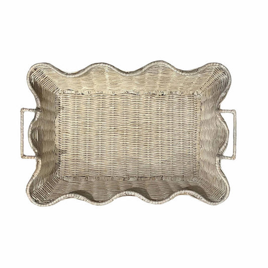 Small Scalloped Tray: White