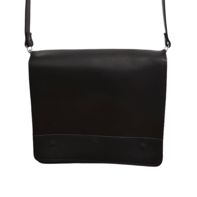 Soft Tannery Leather Messenger - Black - Bascora