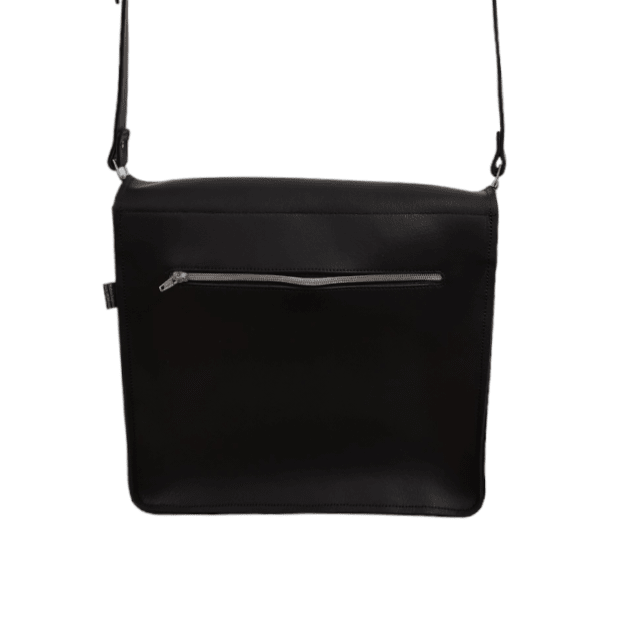 Soft Tannery Leather Messenger - Black - Bascora
