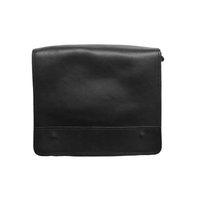 Soft Tannery Leather Messenger - Black - Bascora