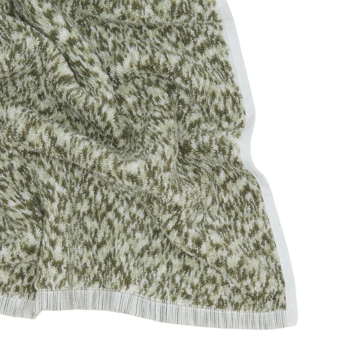 SPACE DYE TERRY TOWELS - OLIVE: WASHCLOTH